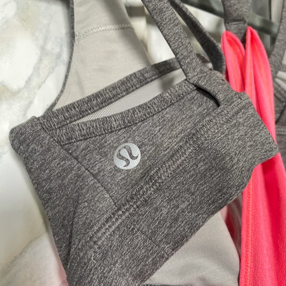 Lululemon 4 Nouveau limits tank flash light pink coral gray activewear yoga bra - Picture 11 of 12